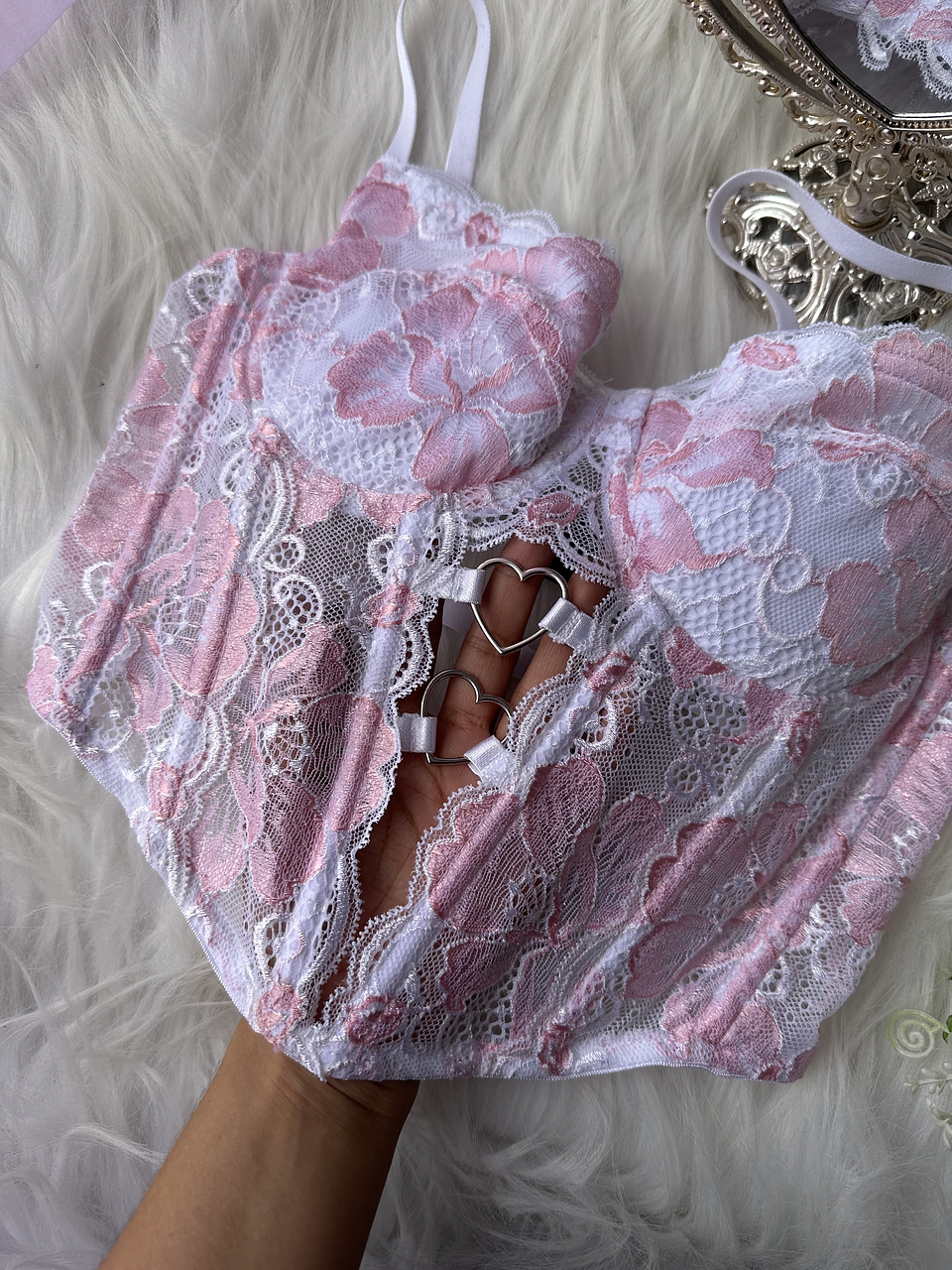HEART PINK BUSTIER ENCAJE 2