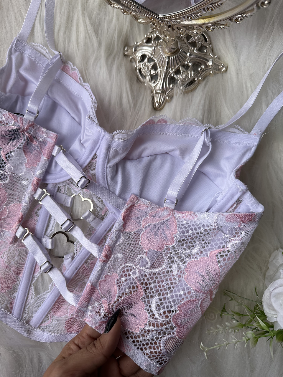 HEART PINK BUSTIER ENCAJE 3