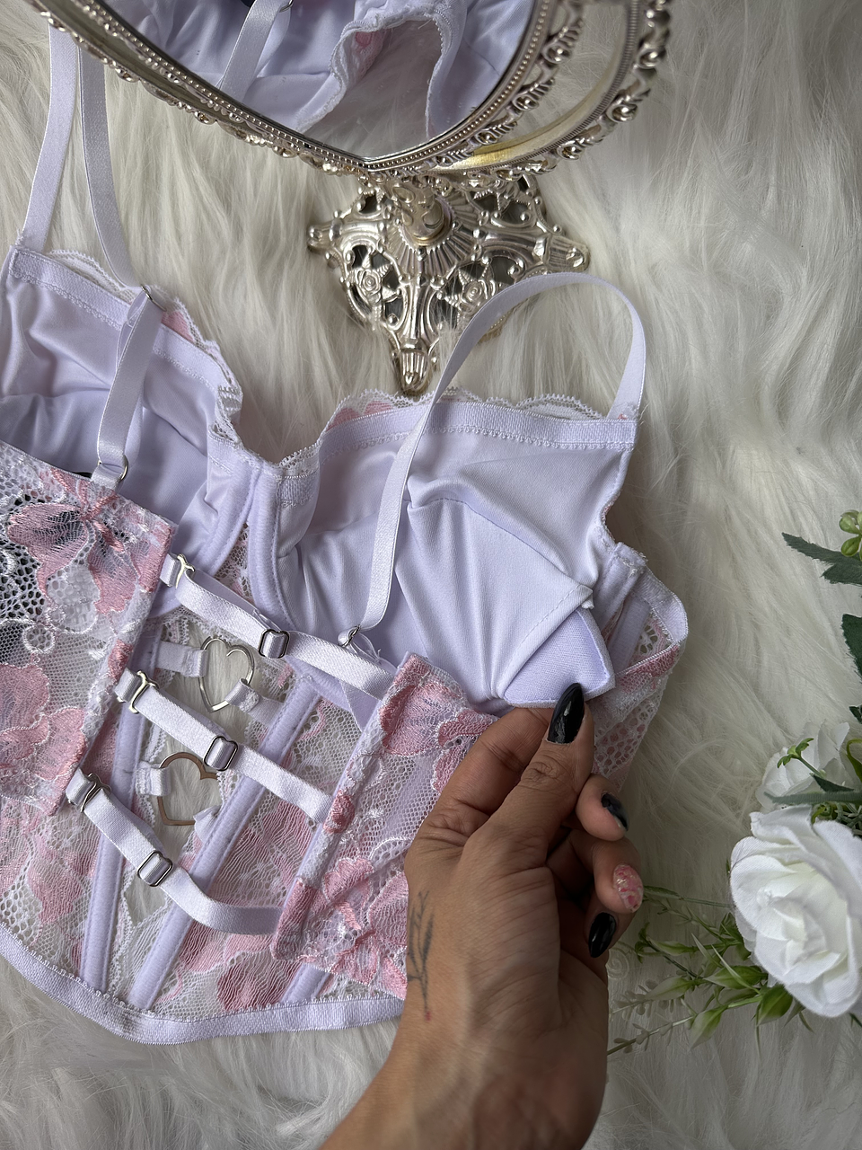 HEART PINK BUSTIER ENCAJE 4