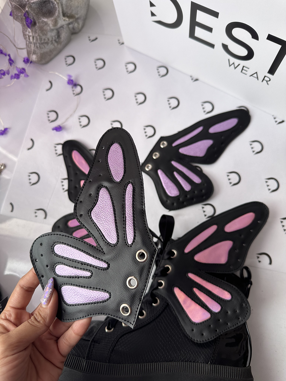 ALAS DE MARIPOSA GRANDES PARA BOTAS LILA 2
