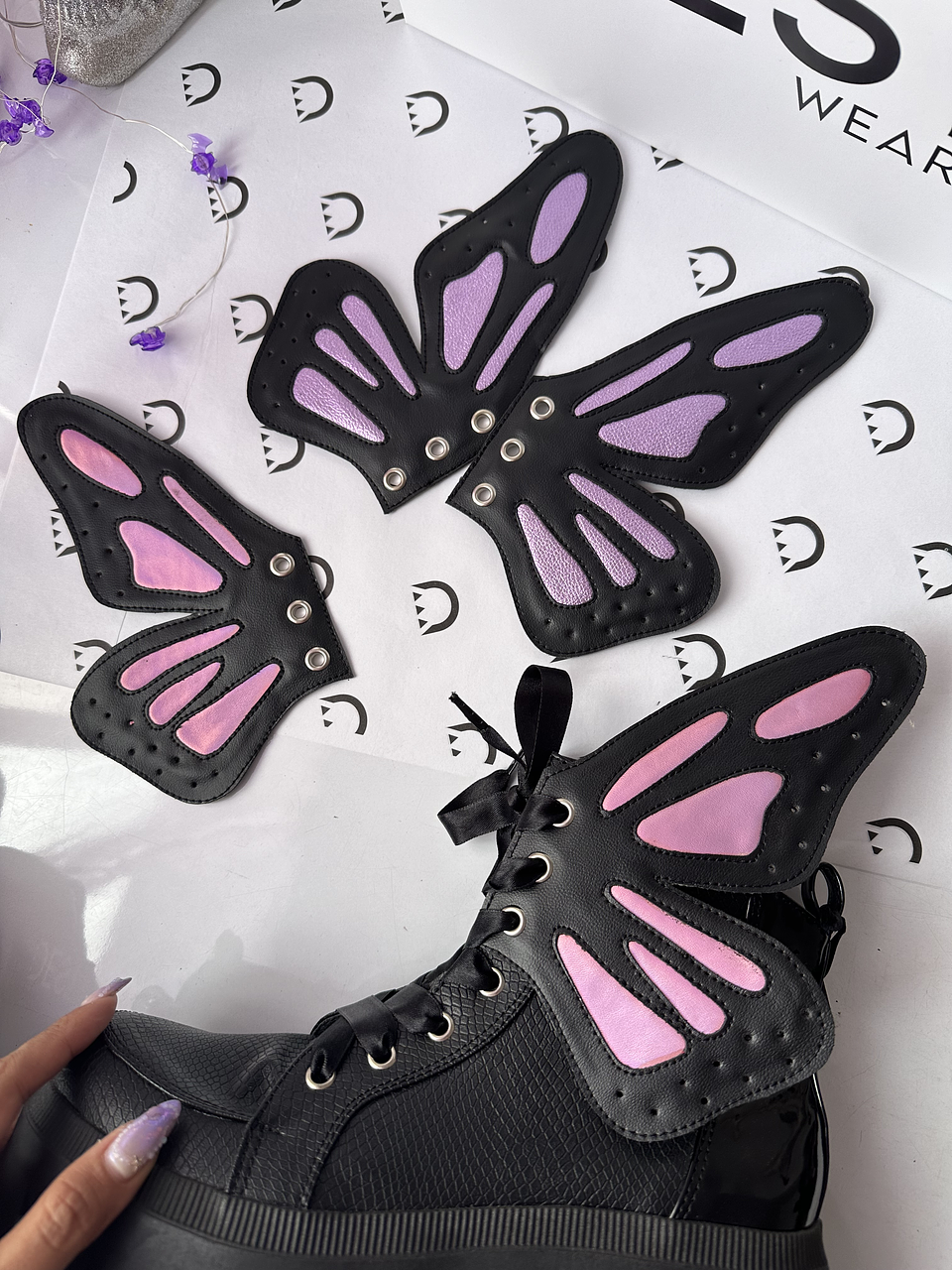 ALAS DE MARIPOSA GRANDES PARA BOTAS LILA 3