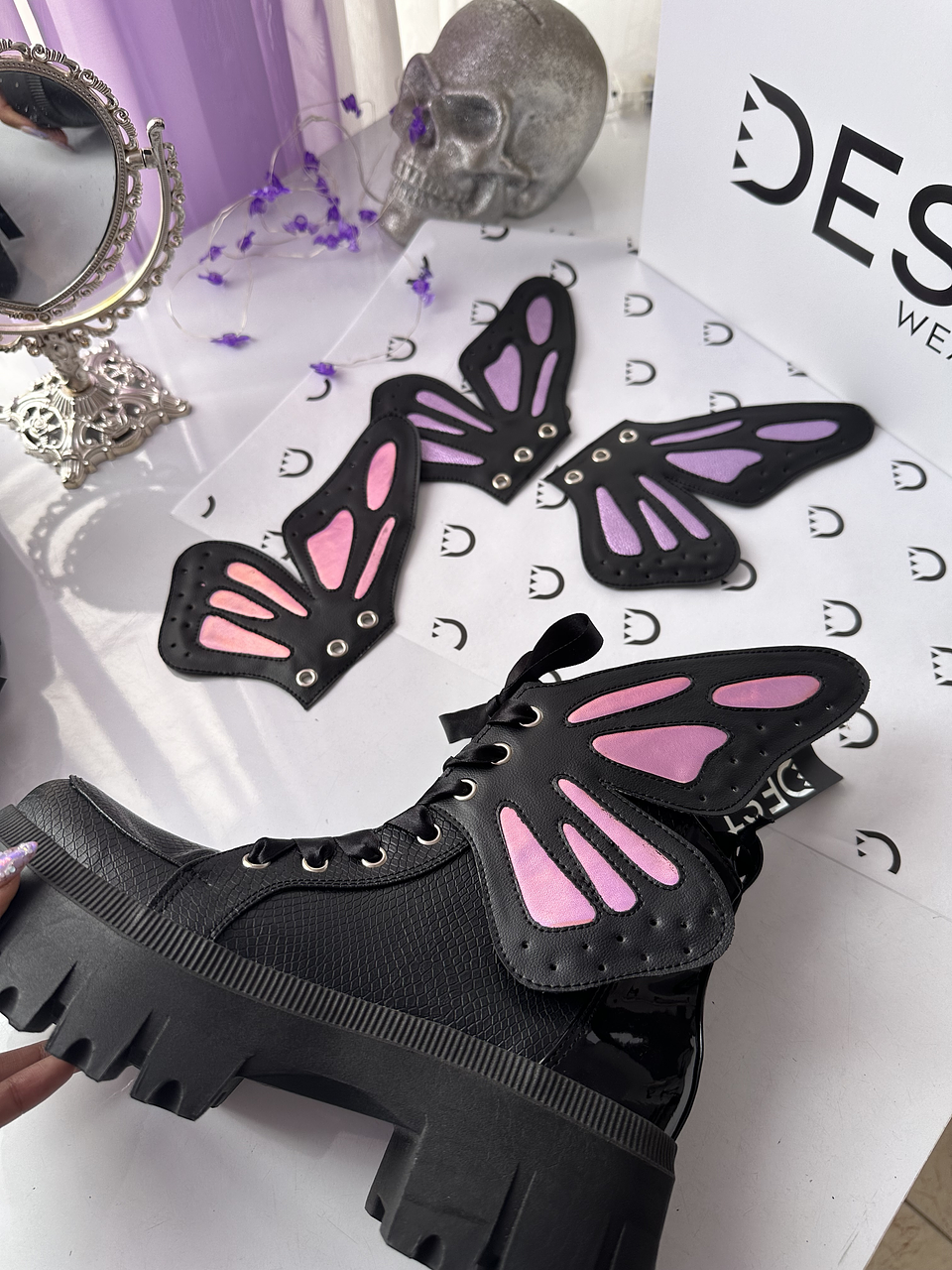 ALAS DE MARIPOSA GRANDES PARA BOTAS ROSADA 1