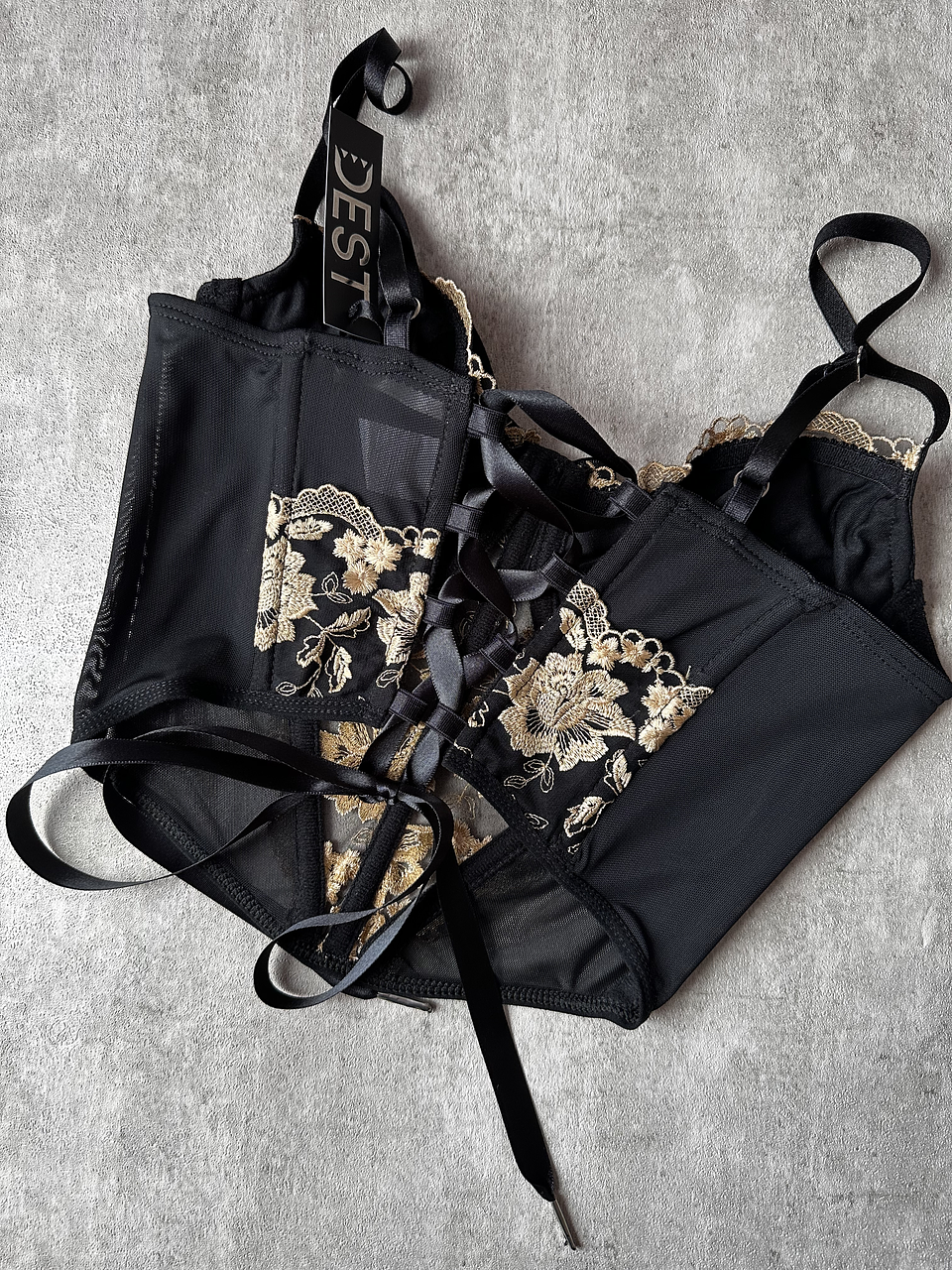 MATILDA BUSTIER NEGRO/GOLD 2