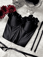 ROSÉ SATIN BUSTIER NEGRO - Miniatura 1
