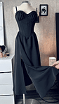 VIVIAN DRESS NEGRO LARGO - Miniatura 3