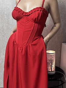 VIVIAN DRESS ROJO LARGO