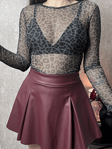  CROPTOP MALLA LEOPARDO GRIS