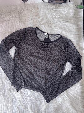  CROPTOP MALLA LEOPARDO GRIS