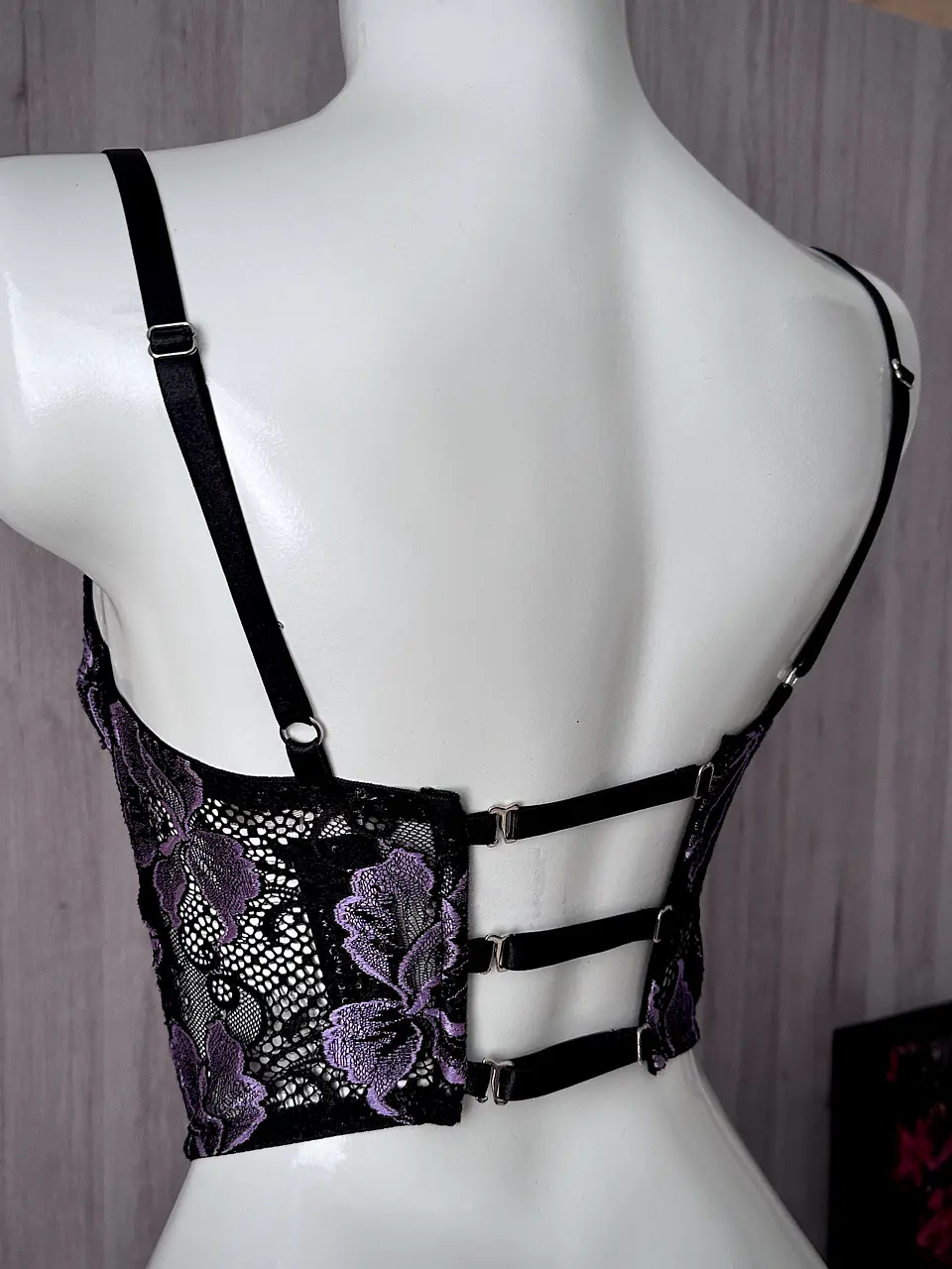 HEART BLACK PURPLE  BUSTIER ENCAJE 2