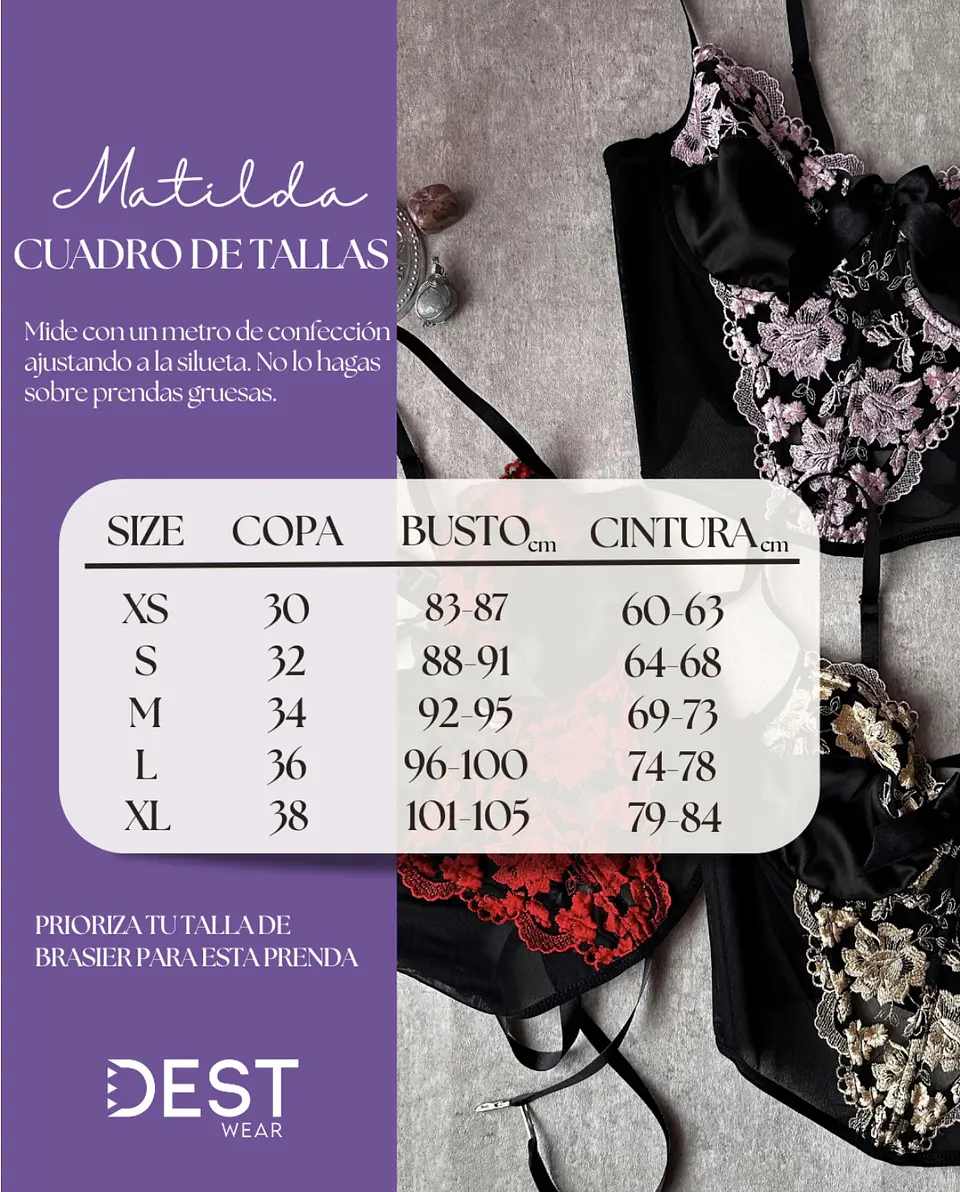 HEART BLACK PURPLE  BUSTIER ENCAJE 4