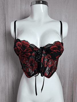 ROSETA RED BUSTIER 