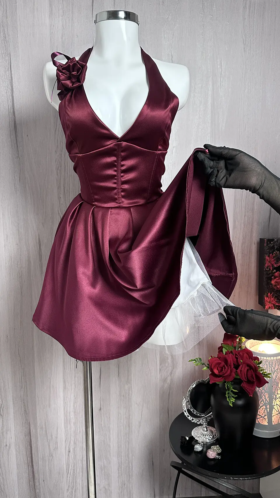 MONROE DRESS VINOTINTO 2