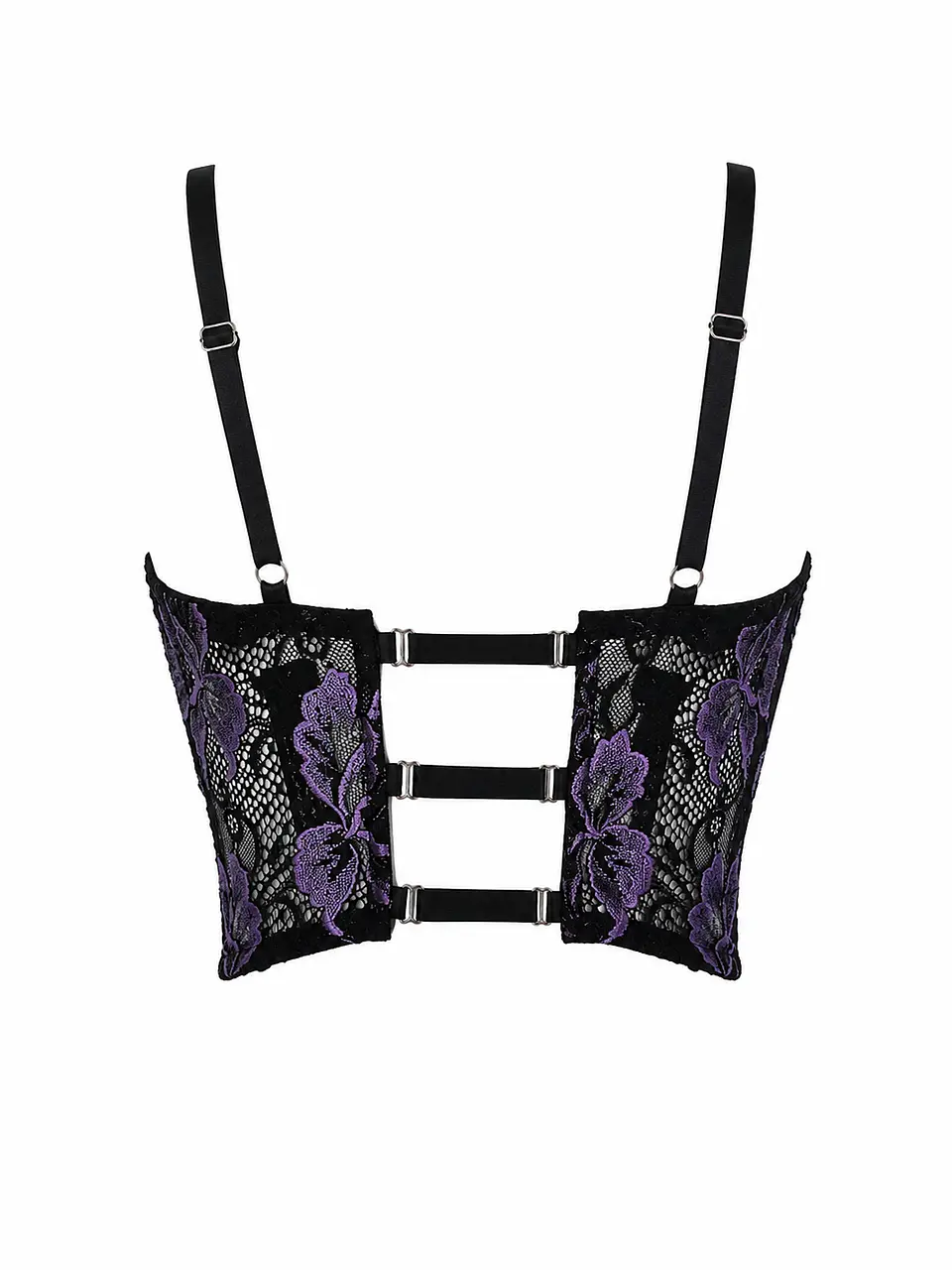HEART BLACK PURPLE  BUSTIER ENCAJE 2