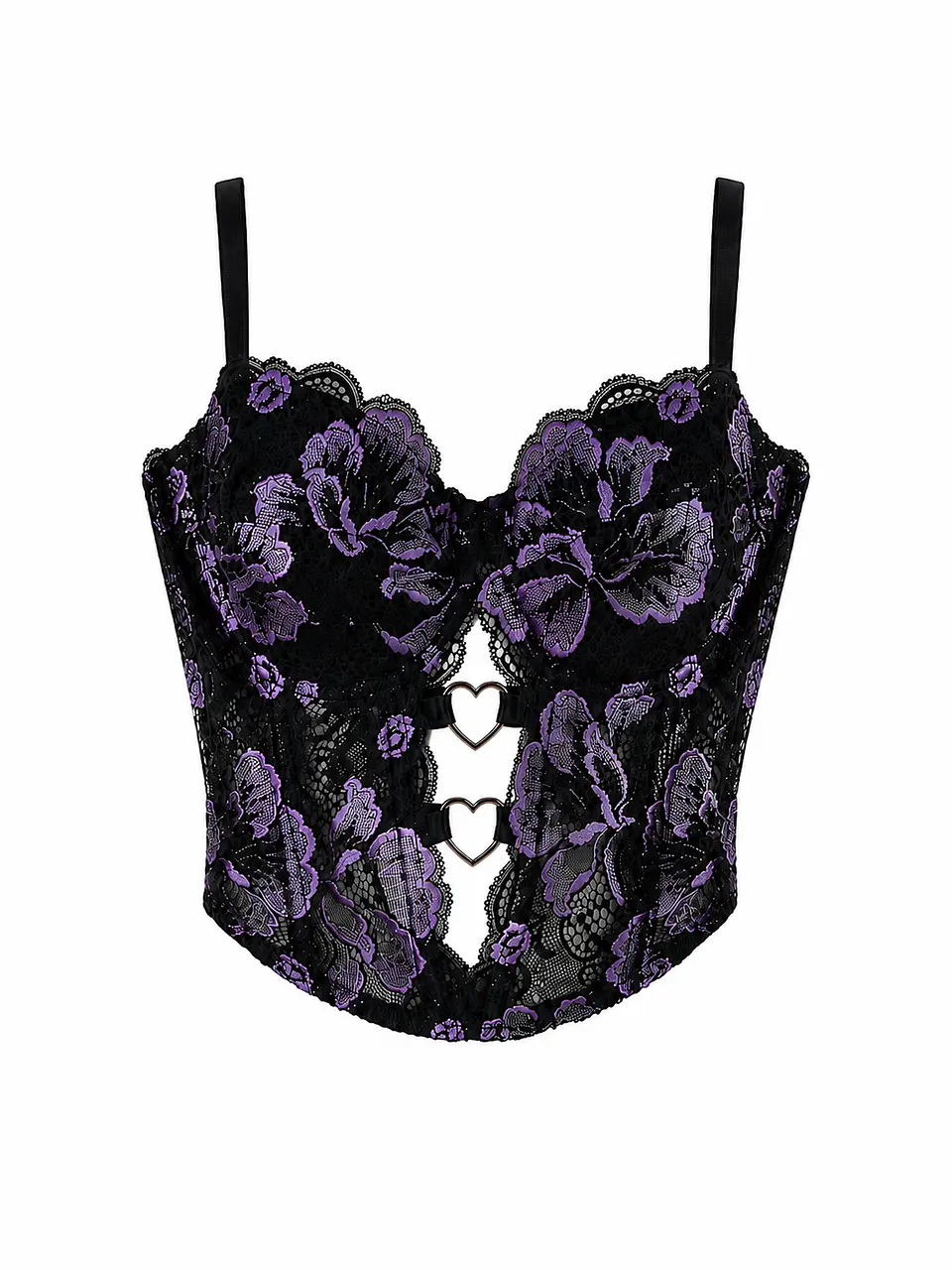 HEART BLACK PURPLE  BUSTIER ENCAJE 1