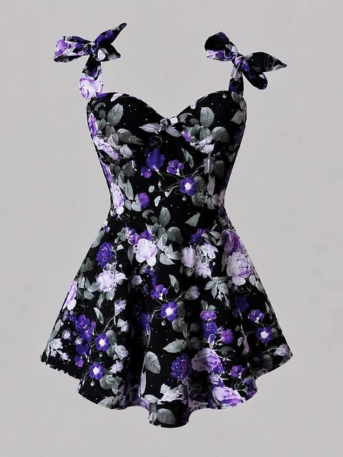 ROSSMARY DRESS ROSAS MORADAS