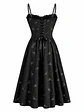 VIVIAN DRESS NEGRO LARGO POLILLAS  - Miniatura 2