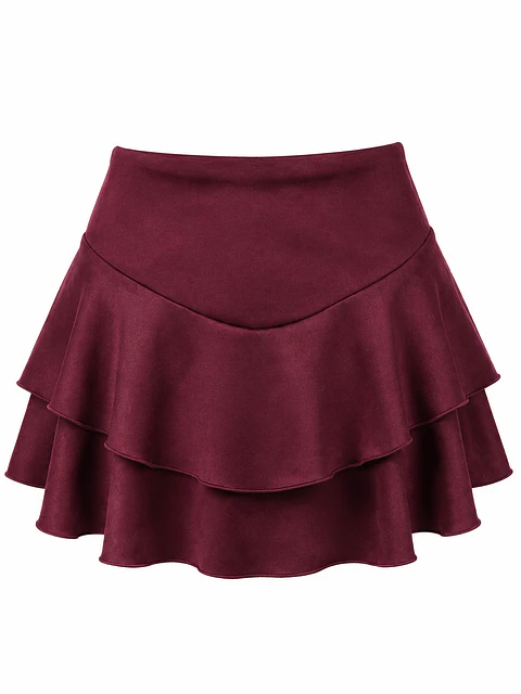 FALDASHORT HECHIZO VINOTINTO GAMUZA