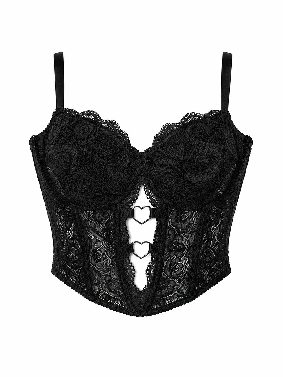 HEART BLACK BUSTIER ENCAJE 1