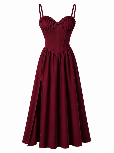 VIVIAN DRESS VINOTINTO LARGO