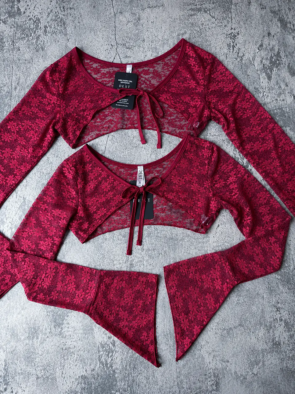 BELL CROPPED ENCAJE REDWINE 2