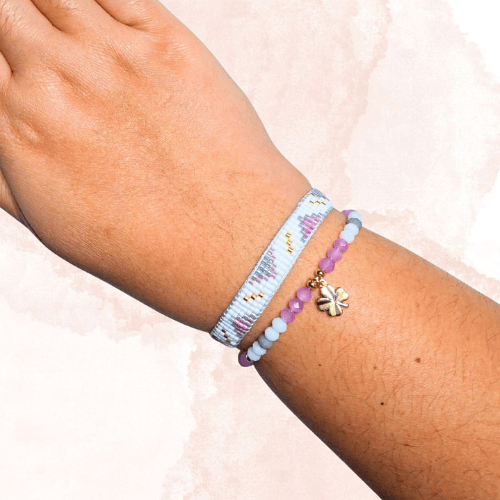 PULSERAS DUO  FORTUNA ROSA 2