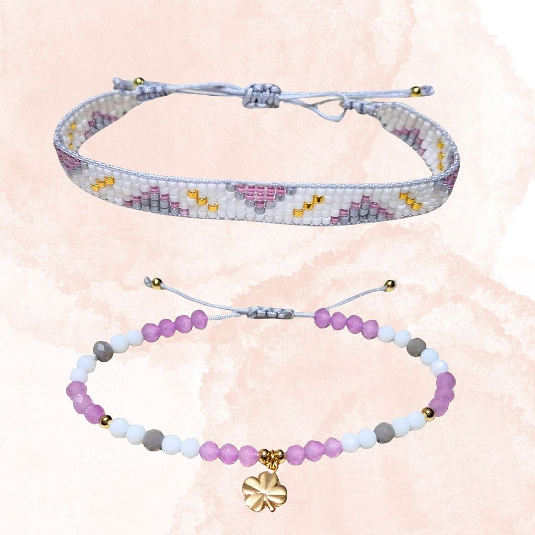 PULSERAS DUO  FORTUNA ROSA 1