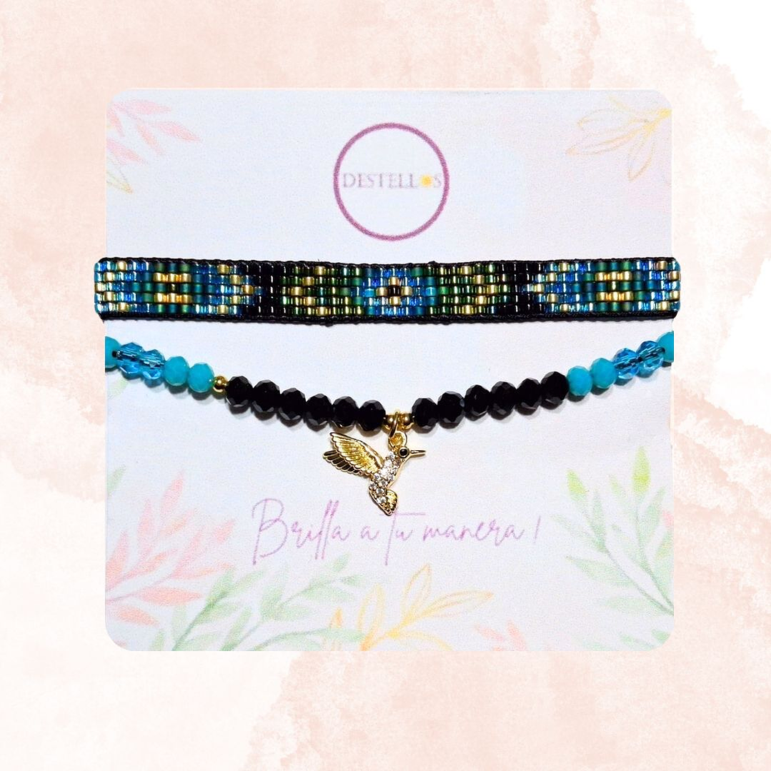 PULSERAS DUO VISITA DE COLIBRÍ 2