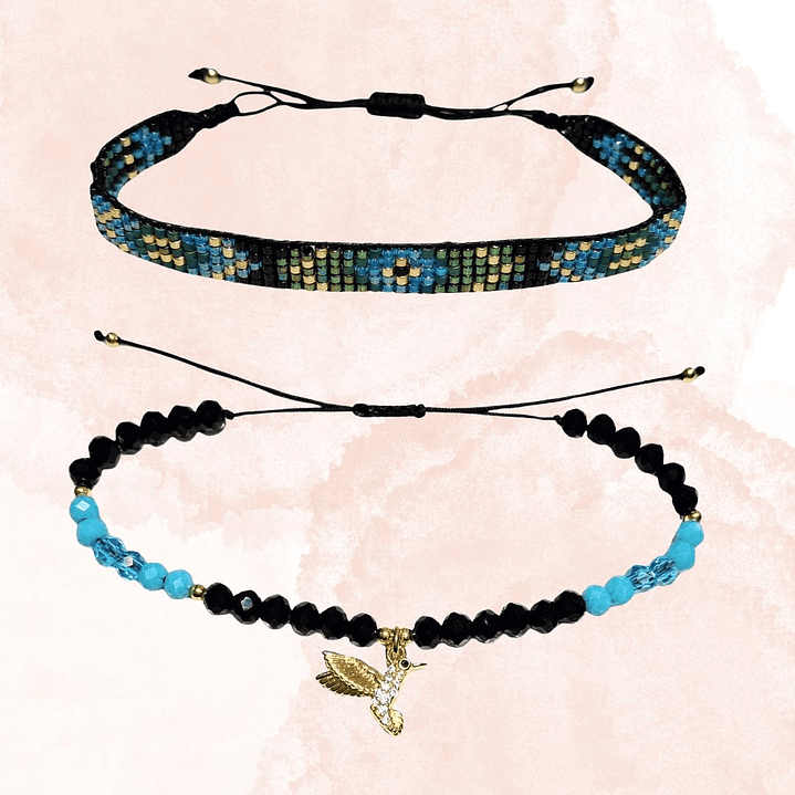 PULSERAS DUO VISITA DE COLIBRÍ 1