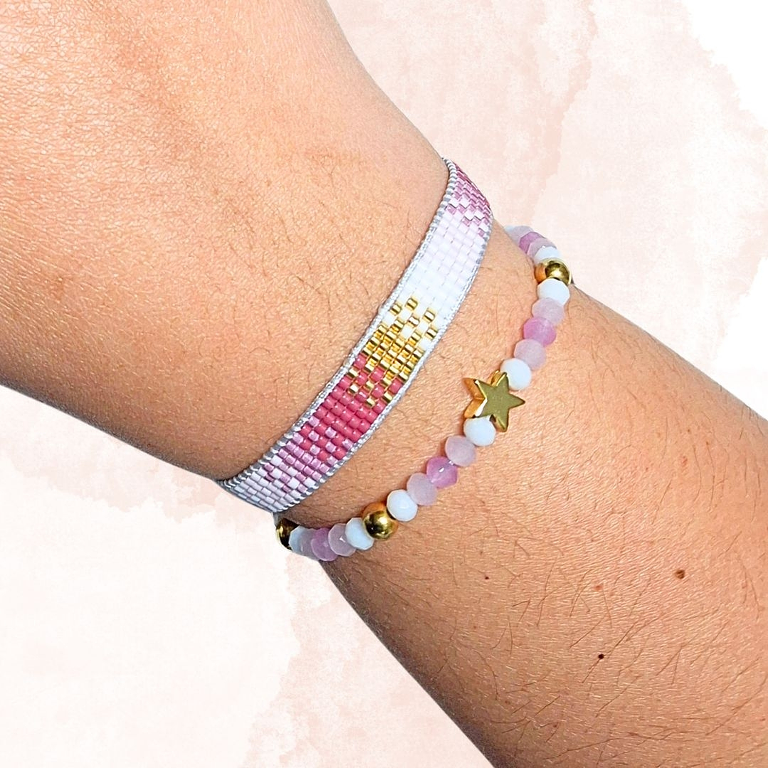 PULSERAS DUO ESTRELLA ROSA 2