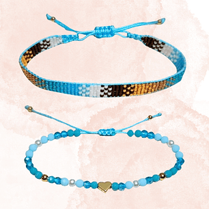 PULSERAS  DUO CORAZÓN DE INVIERNO