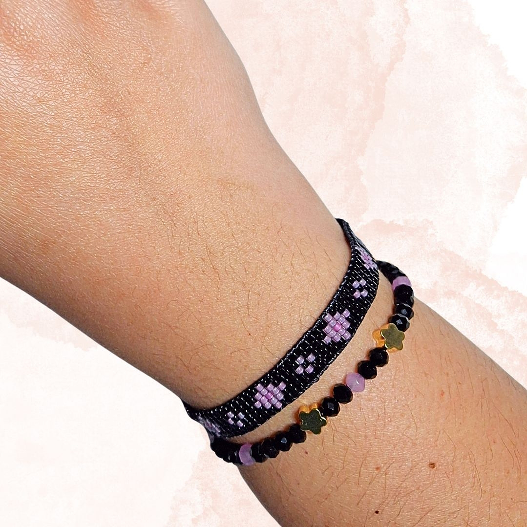 PULSERA DUO FLORES DE MEDIA NOCHE 2