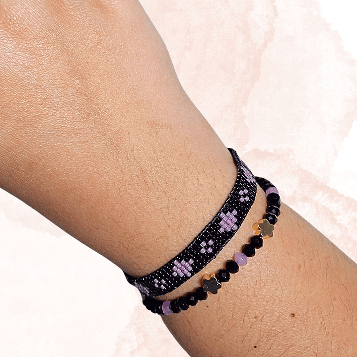 PULSERA DUO FLORES DE MEDIA NOCHE 2