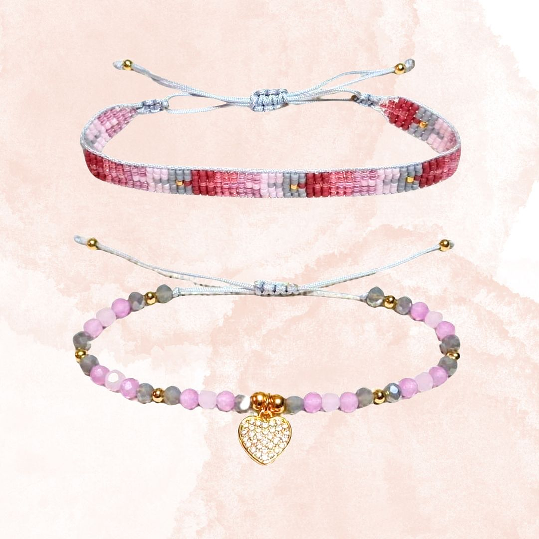 PULSERAS DUO CORAZON ROSÉ 1