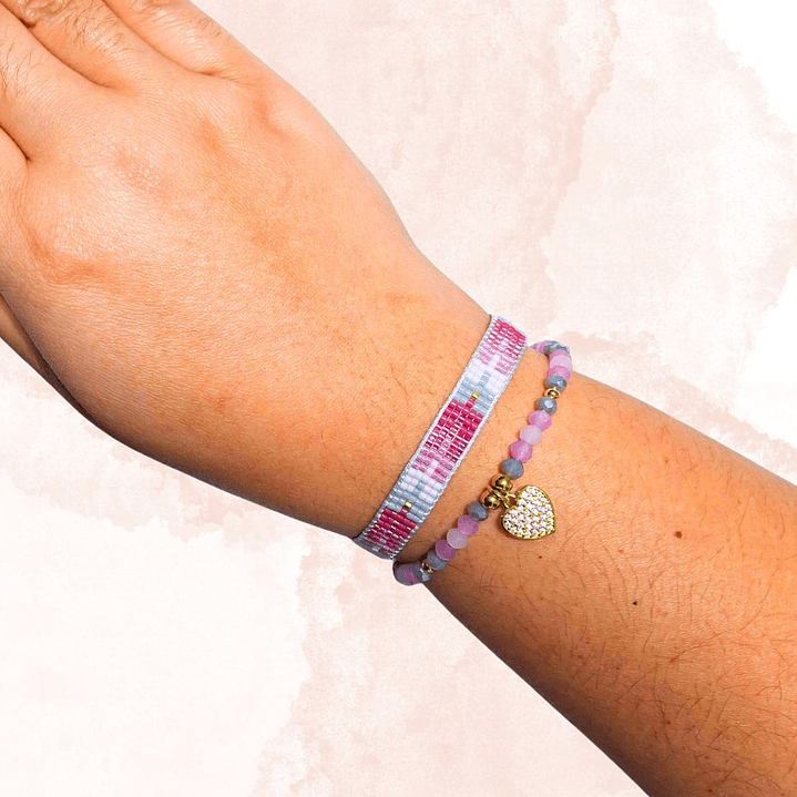 PULSERAS DUO CORAZON ROSÉ 2