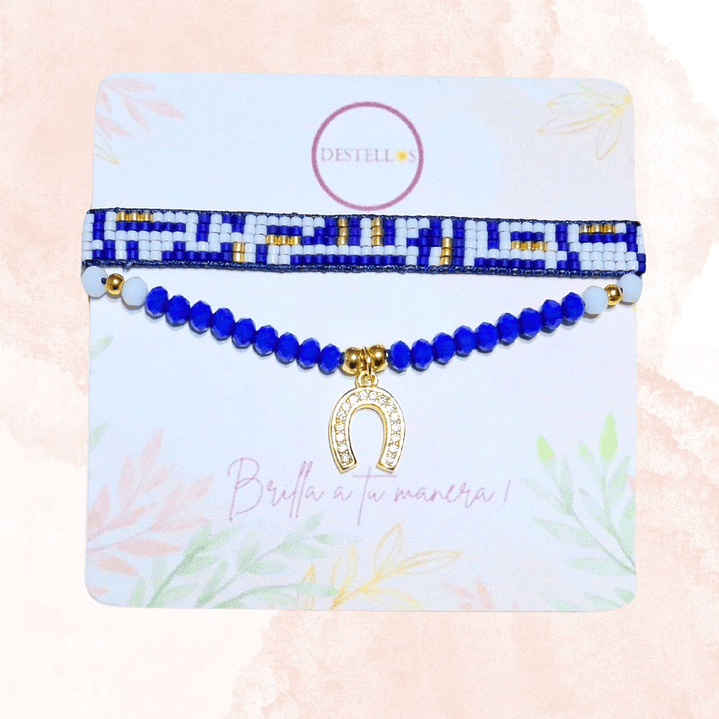 PULSERAS DUO FORTUNA  AZUL 3