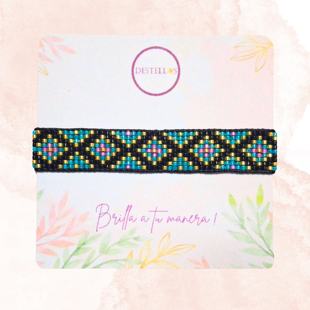 PULSERA ROMBOS TURQUESA 3