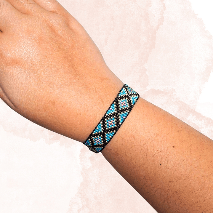 PULSERA ROMBOS TURQUESA 2