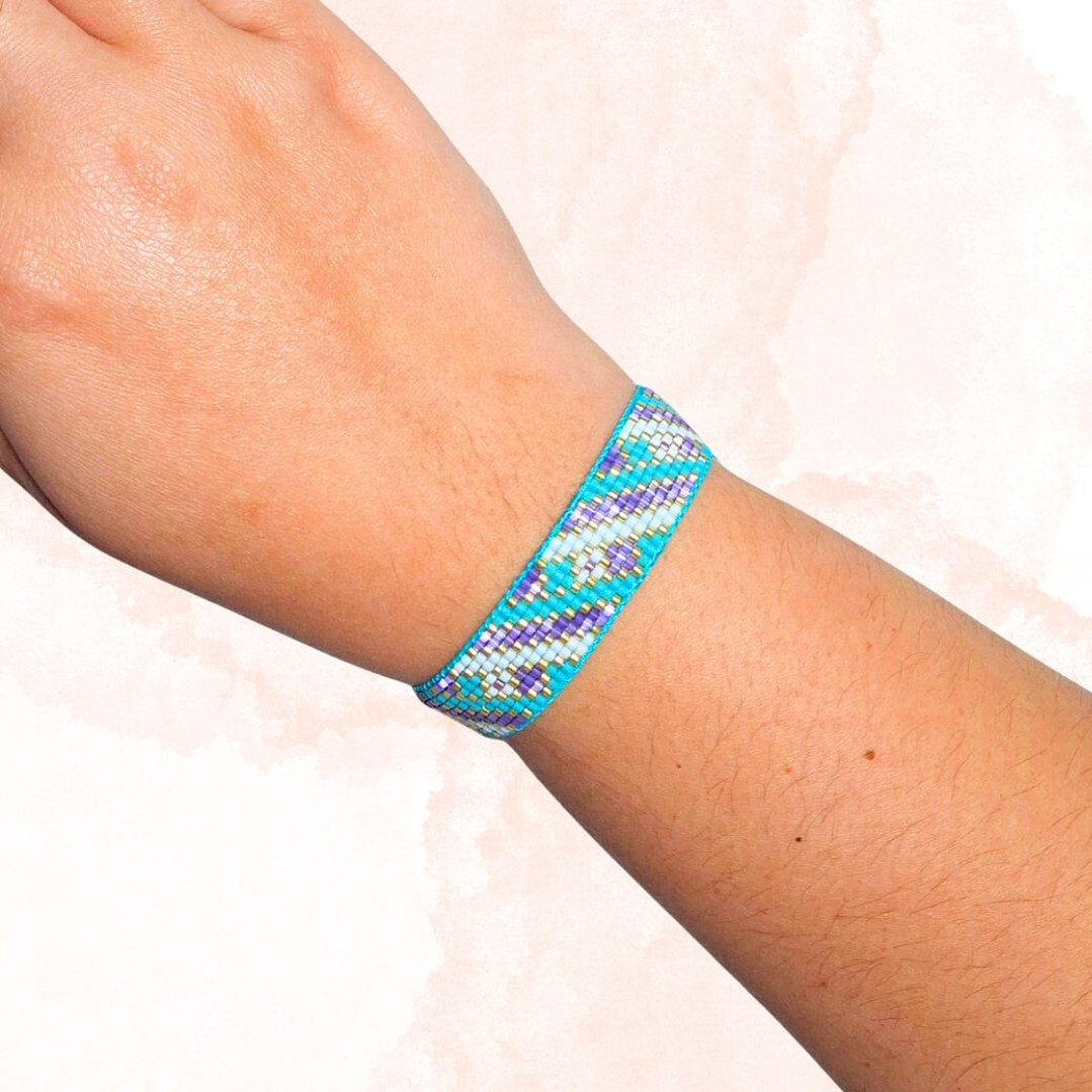 PULSERA DIAGONALES Y ROMBOS 2