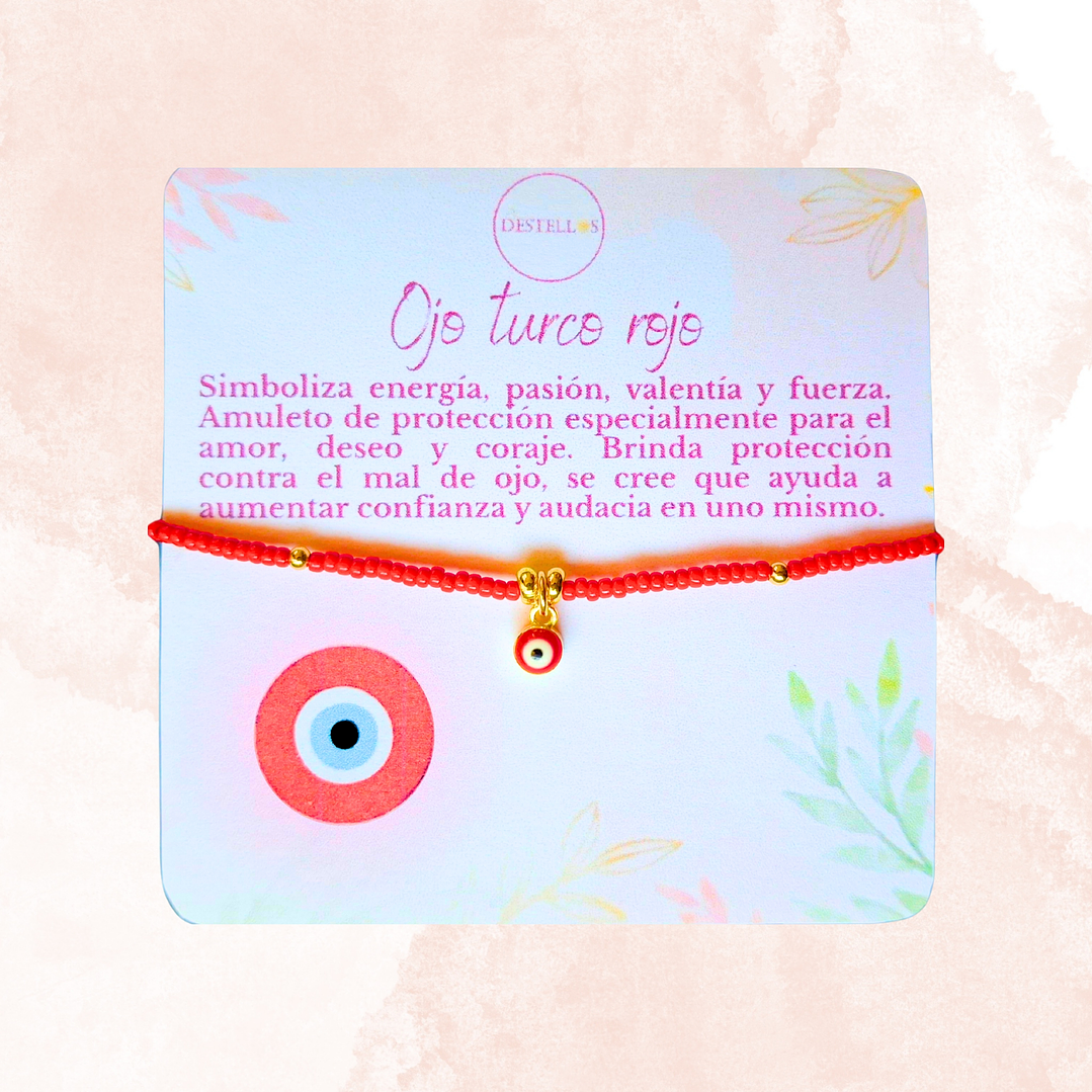 PULSERA PROTECCION   NAZAR ROJO ROCALLA 3