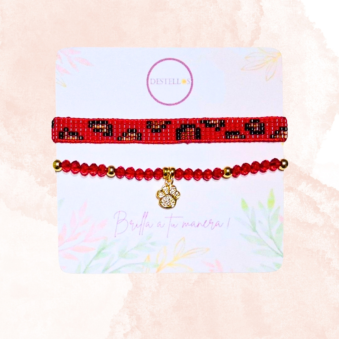 PULSERAS DUO FUERZA ROJA 3