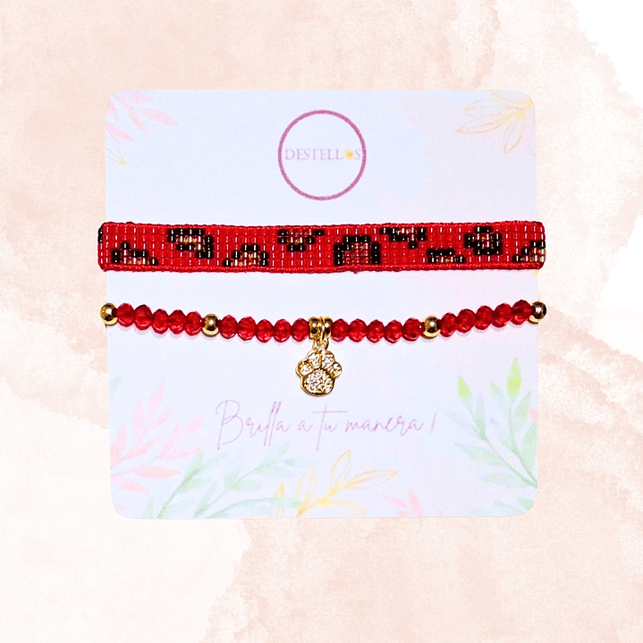 PULSERAS DUO FUERZA ROJA 3