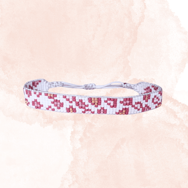 PULSERA LEOPARDO BLANCO Y ROSA 1