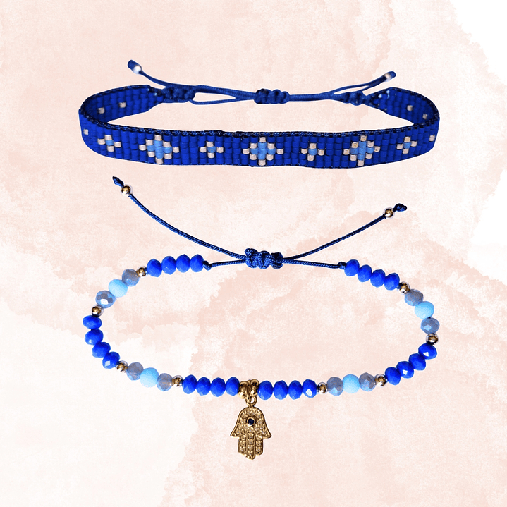 PULSERA PROTECCION     AMULETO AZUL  1