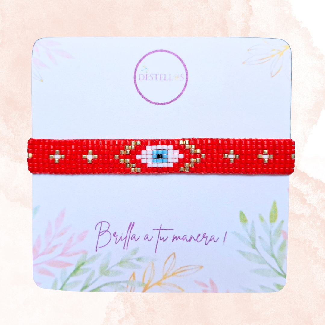 PULSERA PROTECCION  NAZAR CARMESÍ 3