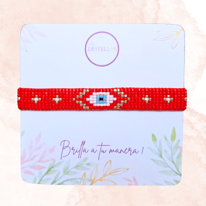 PULSERA PROTECCION  NAZAR CARMESÍ 3