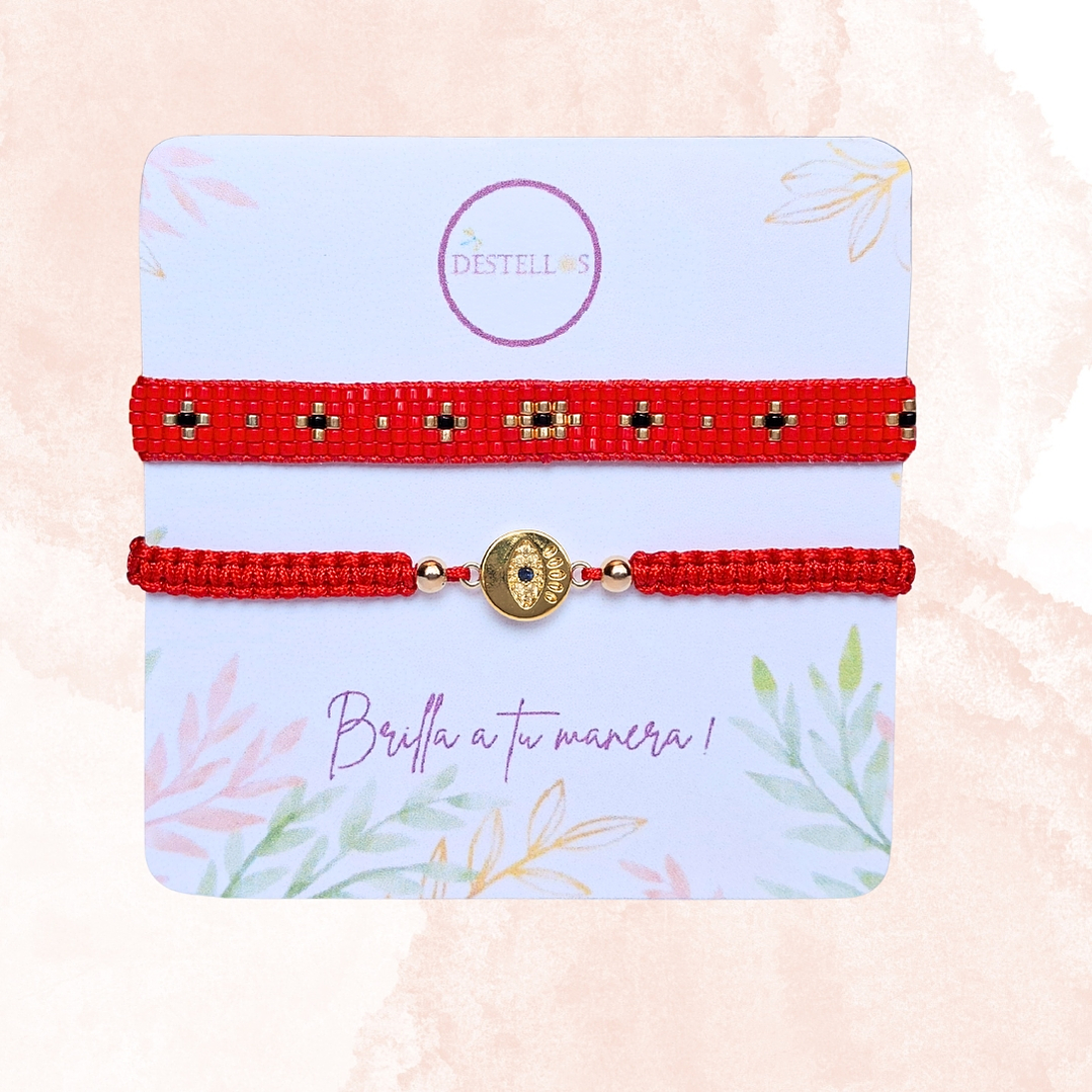 PULSERA DUO PROTECTOR ROJO 3