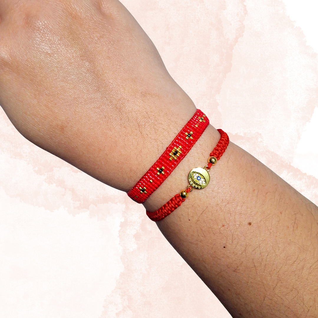 PULSERA DUO PROTECTOR ROJO 2