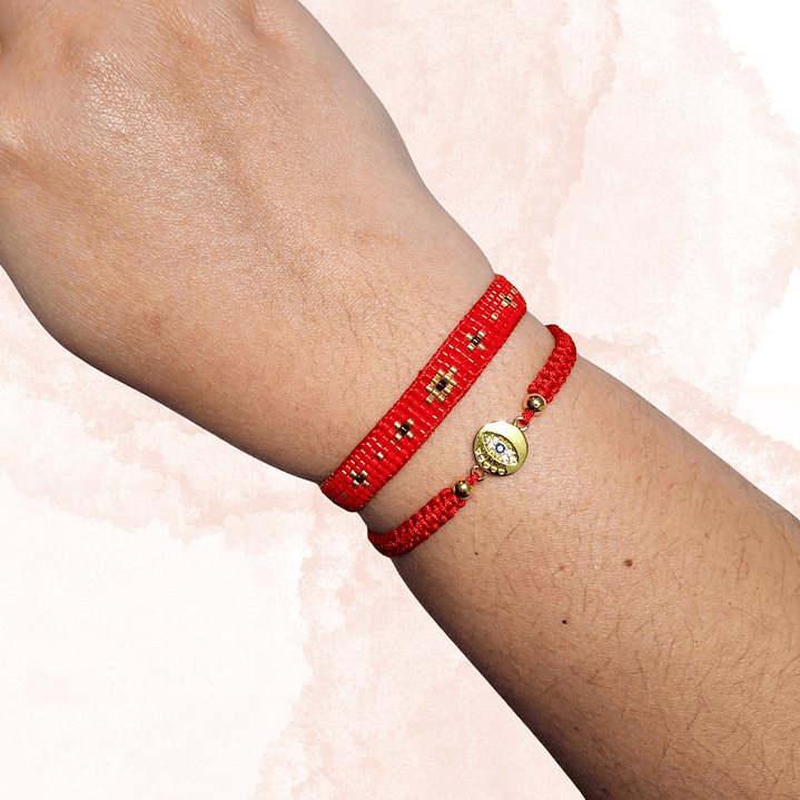 PULSERA DUO PROTECTOR ROJO 2