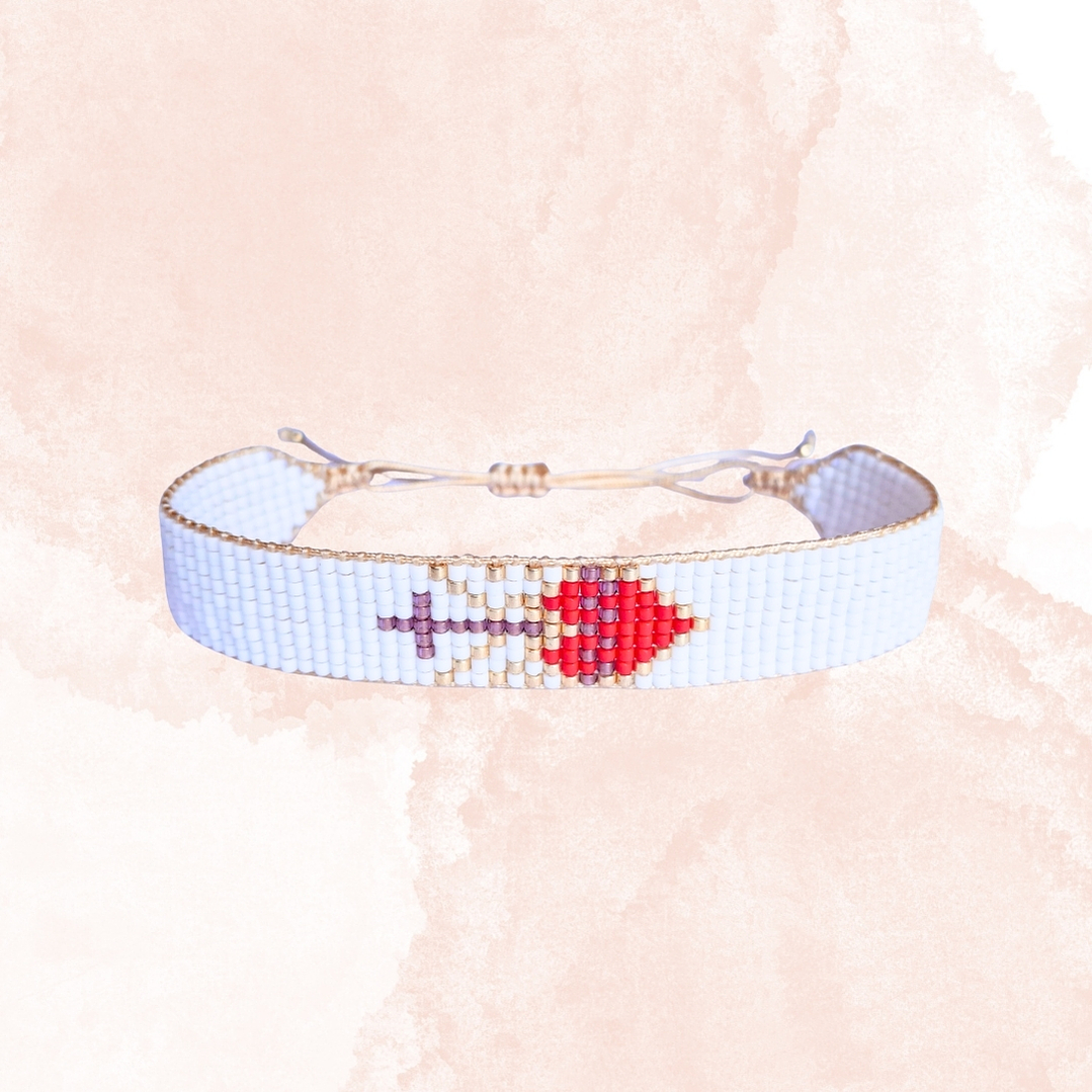 PULSERA SAGRADO CORAZON   (blanco) 1