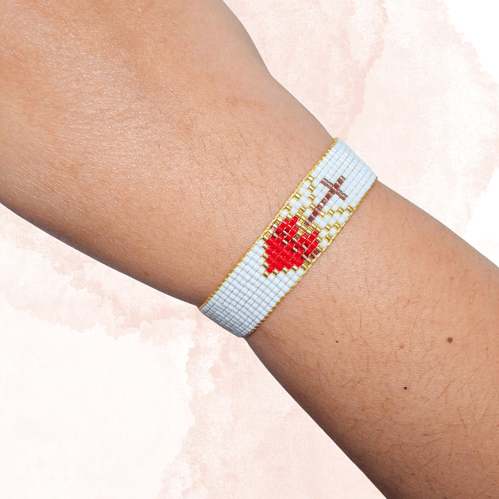PULSERA SAGRADO CORAZON   (blanco) 2